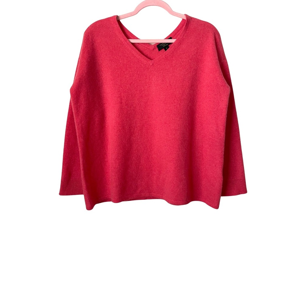 Charter Club Sweater Womens XS‎ Pink 100% Cashmere Knit V-Neck Relaxed Pullover